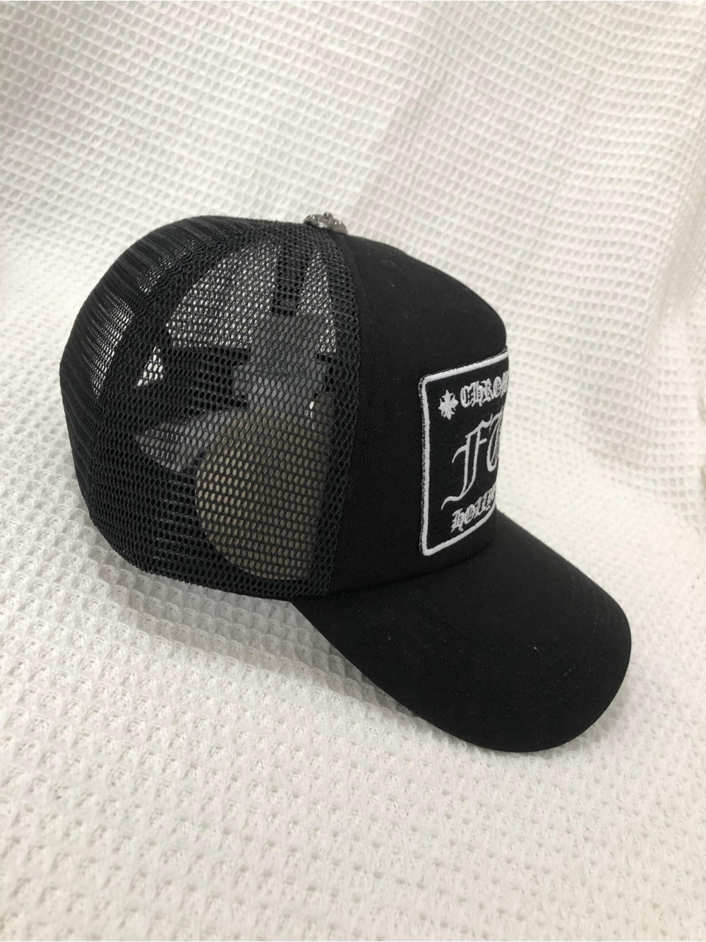 Chrome Hearts Black Trucker Hat White Embroidered Logo - Picture 4 of 12
